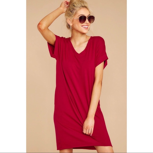 likeNarly Dresses & Skirts - Gwen Basic T-Shirt Dress - Red